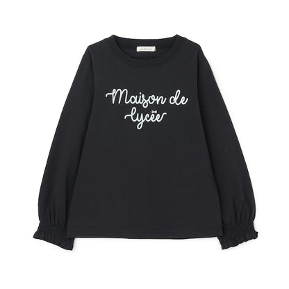 日本童裝 Ly# mine 防UV 吸水速乾 【棉100％不易變形】刺繡皺褶袖上衣 100-150cm 女童款 夏季 TOPS