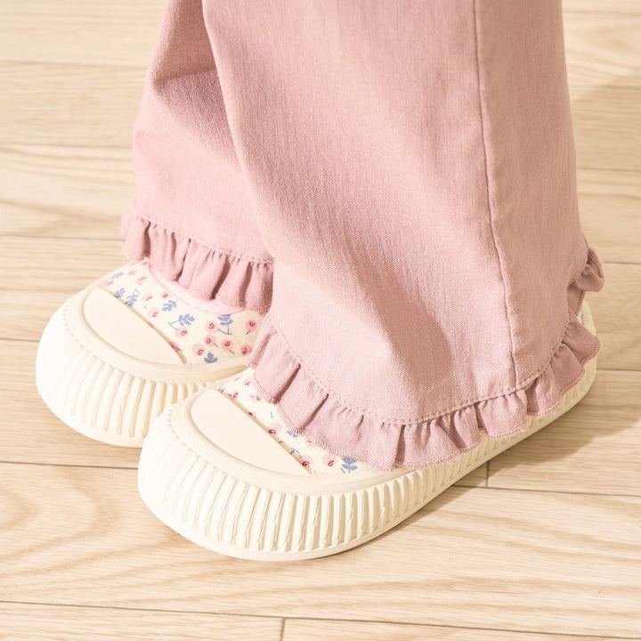 日本童裝 Ly# mine 彈力荷葉邊喇叭褲 100-150cm 女童款 夏季 PANTS