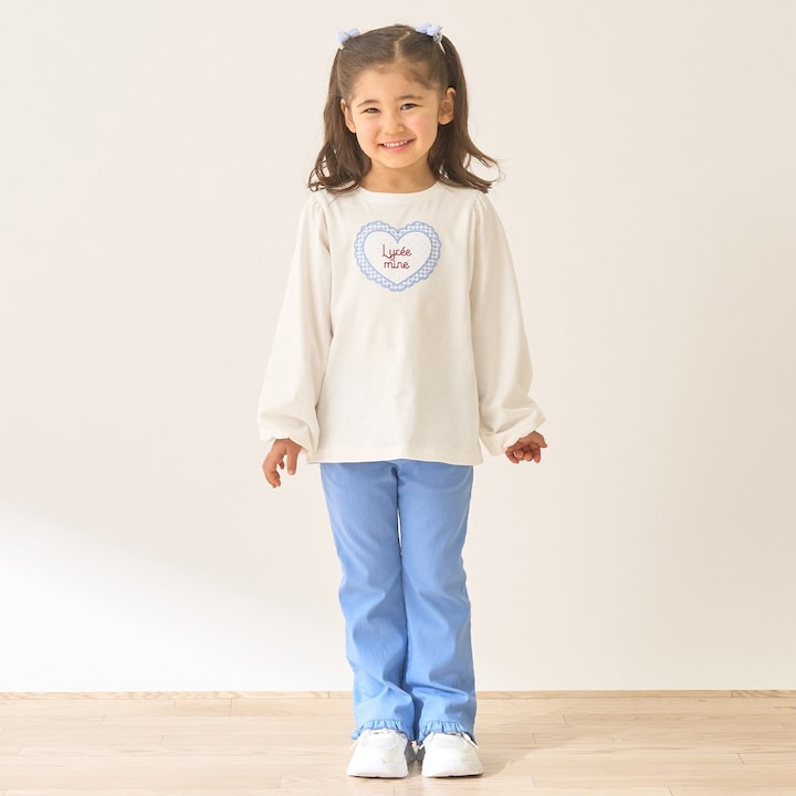 日本童裝 Ly# mine 彈力荷葉邊喇叭褲 100-150cm 女童款 夏季 PANTS