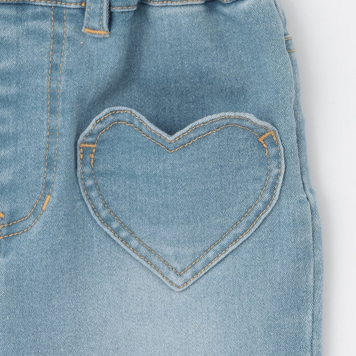 日本童裝 Ly# mine 彈力心形口袋喇叭牛仔褲 100-150cm 女童款 夏季 PANTS
