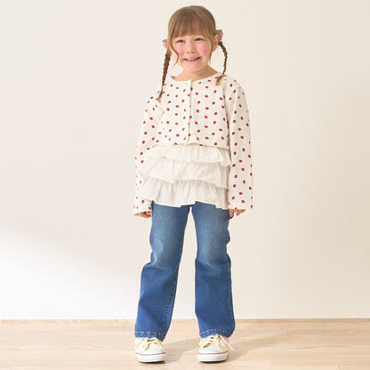 日本童裝 Ly# mine 彈力心形口袋喇叭牛仔褲 100-150cm 女童款 夏季 PANTS