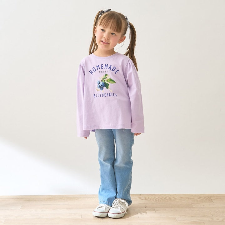 日本童裝 Ly# mine 彈力心形口袋喇叭牛仔褲 100-150cm 女童款 夏季 PANTS