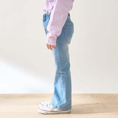 日本童裝 Ly# mine 彈力心形口袋喇叭牛仔褲 100-150cm 女童款 夏季 PANTS