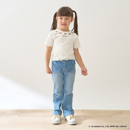 日本童裝 Ly# mine 彈力心形口袋喇叭牛仔褲 100-150cm 女童款 夏季 PANTS