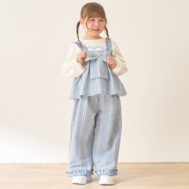 Japanese children's clothing Ly# mine tank top and shorts set 100-150cm girls summer TOPS PANTS 