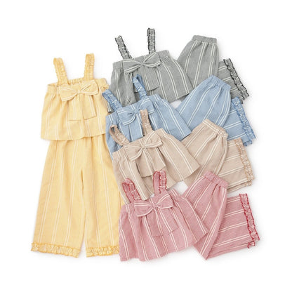 Japanese children's clothing Ly# mine tank top and shorts set 100-150cm girls summer TOPS PANTS 