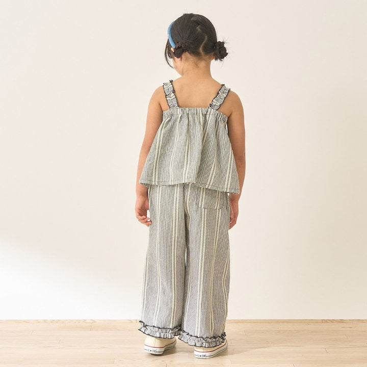 Japanese children's clothing Ly# mine tank top and shorts set 100-150cm girls summer TOPS PANTS 