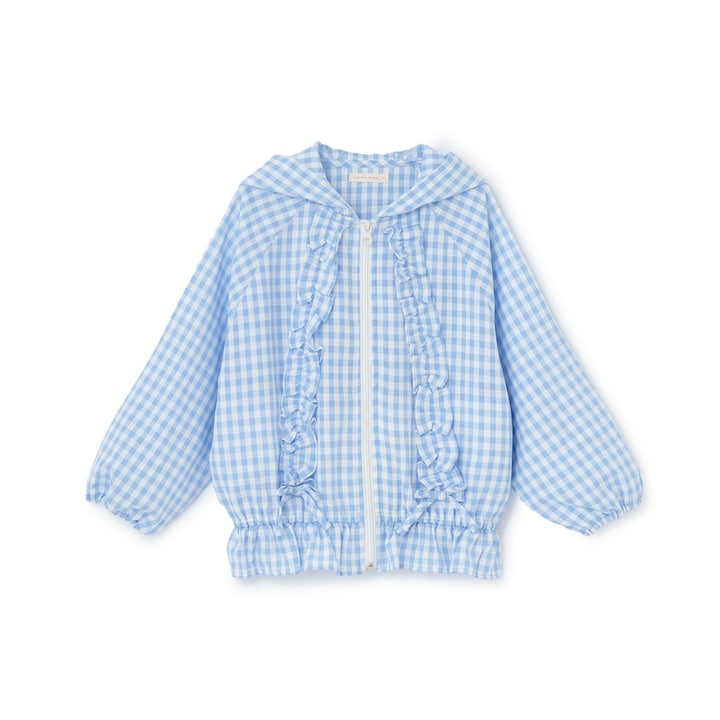 日本童裝 Ly# mine 防UV 格子花紋荷葉邊外套 100-150cm 女童款 夏季 OUTERWEAR