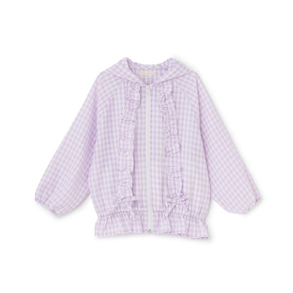 日本童裝 Ly# mine 防UV 格子花紋荷葉邊外套 100-150cm 女童款 夏季 OUTERWEAR