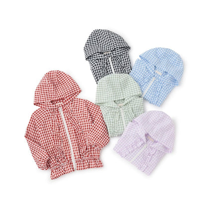 日本童裝 Ly# mine 防UV 格子花紋荷葉邊外套 100-150cm 女童款 夏季 OUTERWEAR