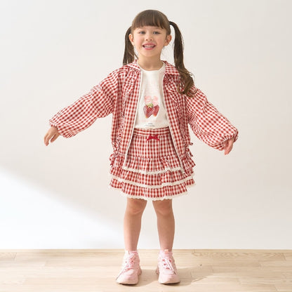 日本童裝 Ly# mine 防UV 格子花紋荷葉邊外套 100-150cm 女童款 夏季 OUTERWEAR