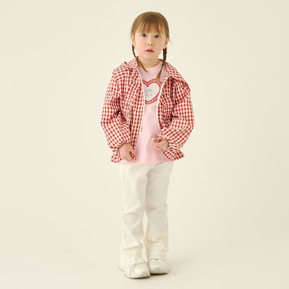 日本童裝 Ly# mine 防UV 格子花紋荷葉邊外套 100-150cm 女童款 夏季 OUTERWEAR