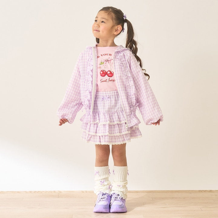 日本童裝 Ly# mine 防UV 格子花紋荷葉邊外套 100-150cm 女童款 夏季 OUTERWEAR