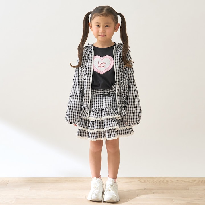 日本童裝 Ly# mine 防UV 格子花紋荷葉邊外套 100-150cm 女童款 夏季 OUTERWEAR