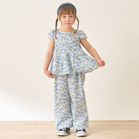 日本童裝 Ly# mine 花紋襯衫及花邊褲兩件套裝 100-150cm 女童款 夏季 TOPS PANTS
