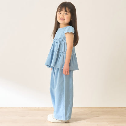 Japanese children's clothing Ly# mine tank top and shorts set 100-150cm girls summer TOPS PANTS 