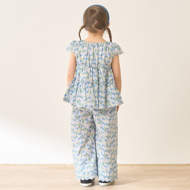 Japanese children's clothing Ly# mine tank top and shorts set 100-150cm girls summer TOPS PANTS 