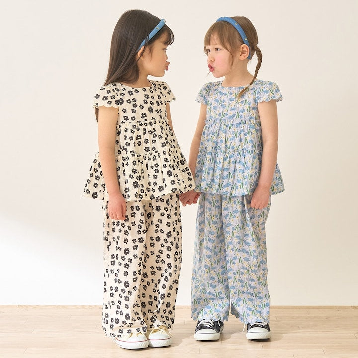 Japanese children's clothing Ly# mine tank top and shorts set 100-150cm girls summer TOPS PANTS 