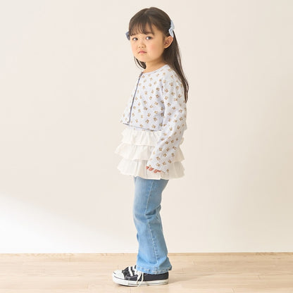 日本童裝 Ly# mine 防UV 吸水速乾【不易變形】荷葉邊吊帶衫及花紋短外套兩件套裝 100-150cm 女童款 夏季 TOPS OUTERWEAR
