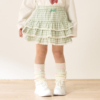 日本童裝 Ly# mine 防UV 格紋蛋糕短裙 100-150cm 女童款 夏季 SKIRTS