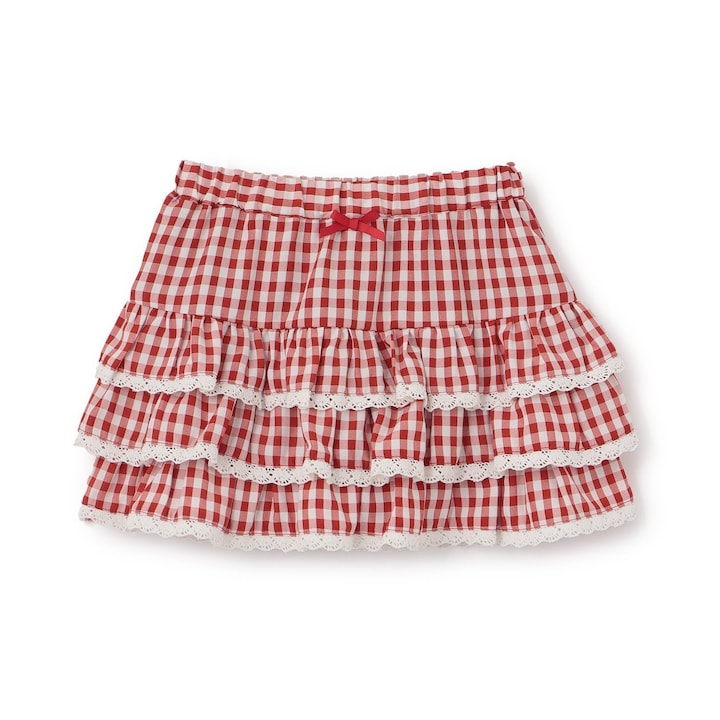 日本童裝 Ly# mine 防UV 格紋蛋糕短裙 100-150cm 女童款 夏季 SKIRTS