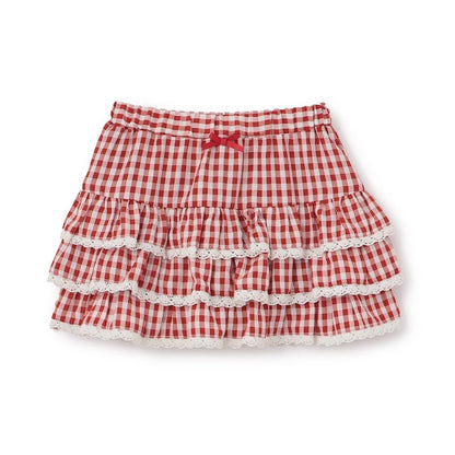 日本童裝 Ly# mine 防UV 格紋蛋糕短裙 100-150cm 女童款 夏季 SKIRTS