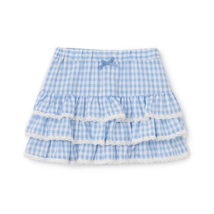 日本童裝 Ly# mine 防UV 格紋蛋糕短裙 100-150cm 女童款 夏季 SKIRTS