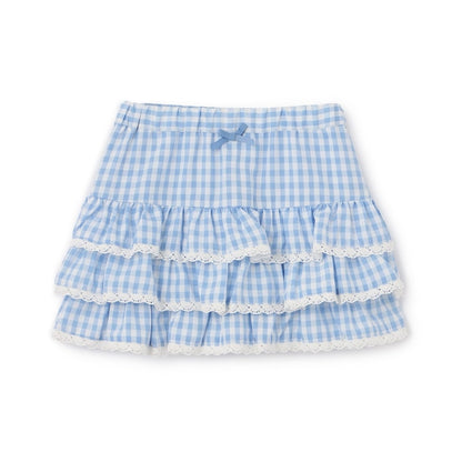 日本童裝 Ly# mine 防UV 格紋蛋糕短裙 100-150cm 女童款 夏季 SKIRTS