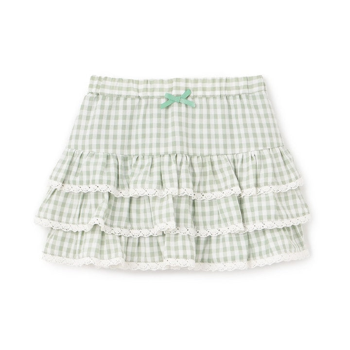 日本童裝 Ly# mine 防UV 格紋蛋糕短裙 100-150cm 女童款 夏季 SKIRTS