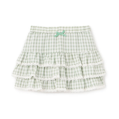 日本童裝 Ly# mine 防UV 格紋蛋糕短裙 100-150cm 女童款 夏季 SKIRTS