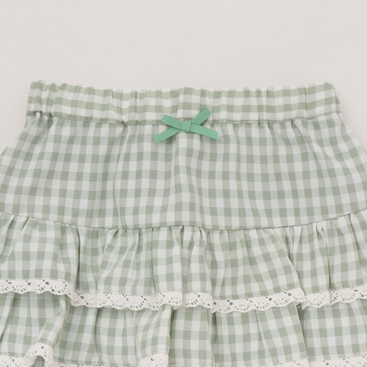 日本童裝 Ly# mine 防UV 格紋蛋糕短裙 100-150cm 女童款 夏季 SKIRTS