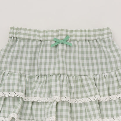日本童裝 Ly# mine 防UV 格紋蛋糕短裙 100-150cm 女童款 夏季 SKIRTS