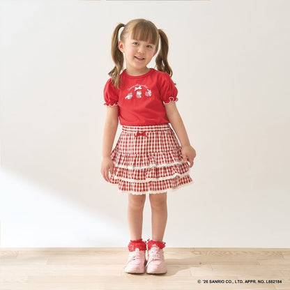 日本童裝 Ly# mine 防UV 格紋蛋糕短裙 100-150cm 女童款 夏季 SKIRTS