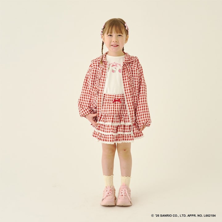 日本童裝 Ly# mine 防UV 格紋蛋糕短裙 100-150cm 女童款 夏季 SKIRTS