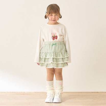 日本童裝 Ly# mine 防UV 格紋蛋糕短裙 100-150cm 女童款 夏季 SKIRTS