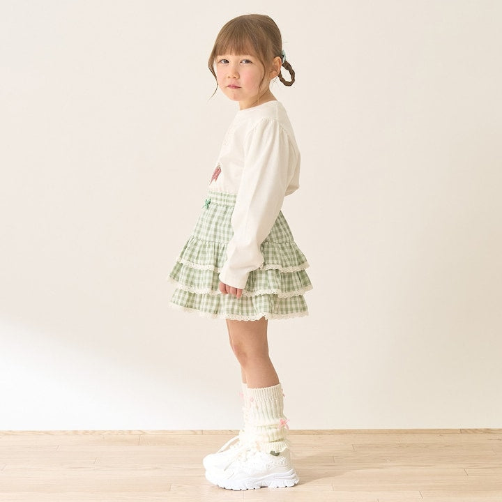 日本童裝 Ly# mine 防UV 格紋蛋糕短裙 100-150cm 女童款 夏季 SKIRTS
