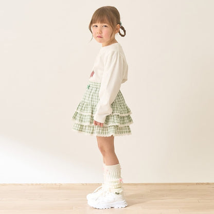 日本童裝 Ly# mine 防UV 格紋蛋糕短裙 100-150cm 女童款 夏季 SKIRTS