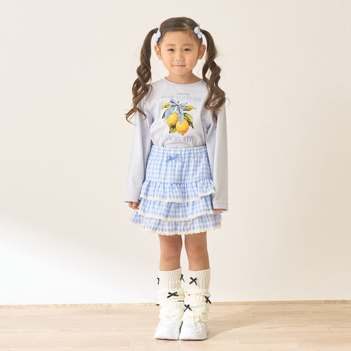 日本童裝 Ly# mine 防UV 格紋蛋糕短裙 100-150cm 女童款 夏季 SKIRTS