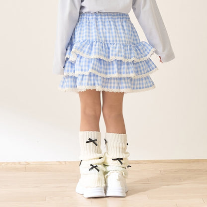 日本童裝 Ly# mine 防UV 格紋蛋糕短裙 100-150cm 女童款 夏季 SKIRTS