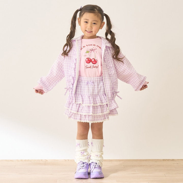 日本童裝 Ly# mine 防UV 格紋蛋糕短裙 100-150cm 女童款 夏季 SKIRTS