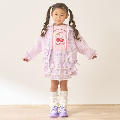 日本童裝 Ly# mine 防UV 格紋蛋糕短裙 100-150cm 女童款 夏季 SKIRTS