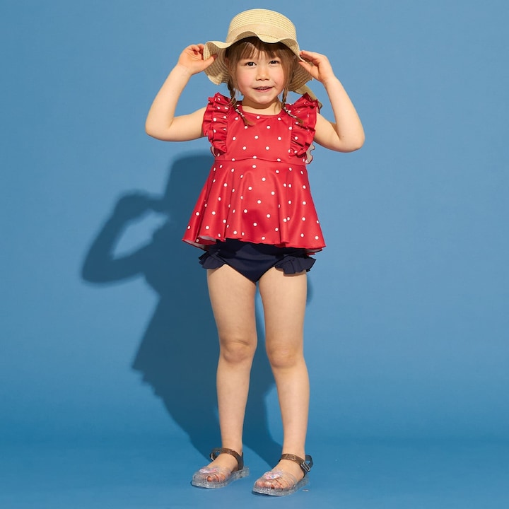 日本童裝 Ly# mine 泳衣兩件套裝 100-130cm 女童款 夏季 夏日玩水泳衣特輯