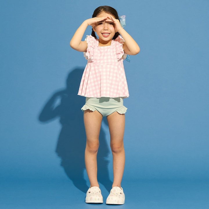 日本童裝 Ly# mine 泳衣兩件套裝 100-130cm 女童款 夏季 夏日玩水泳衣特輯