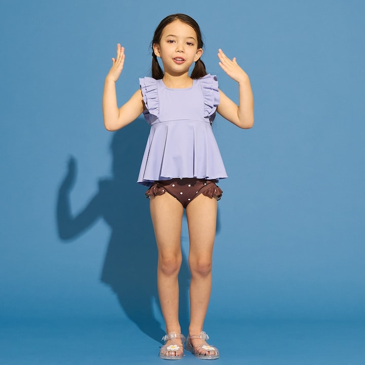 日本童裝 Ly# mine 泳衣兩件套裝 100-130cm 女童款 夏季 夏日玩水泳衣特輯
