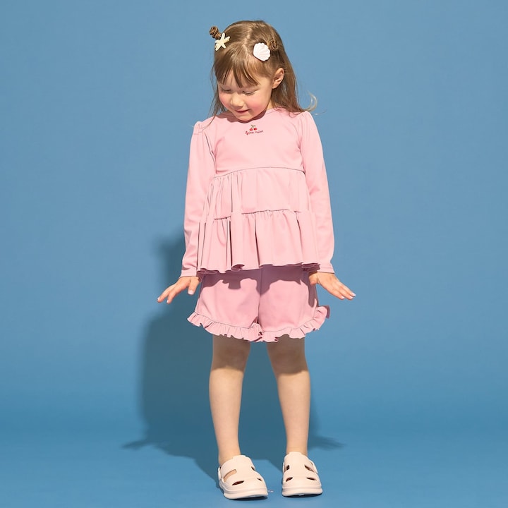 日本童裝 Ly# mine 泳衣兩件套裝 100-130cm 女童款 夏季 夏日玩水泳衣特輯