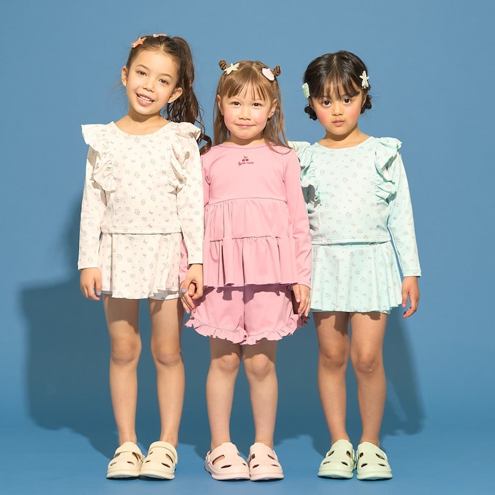 日本童裝 Ly# mine 泳衣兩件套裝 100-130cm 女童款 夏季 夏日玩水泳衣特輯
