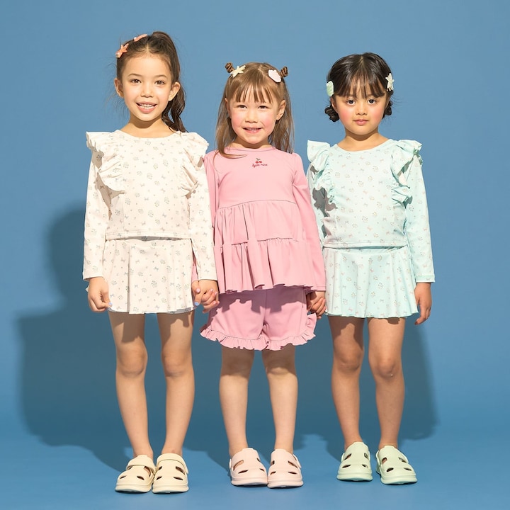 日本童裝 Ly# mine 泳衣兩件套裝 100-130cm 女童款 夏季 夏日玩水泳衣特輯