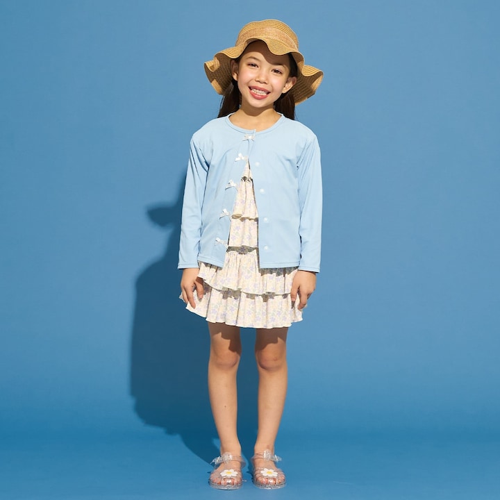 日本童裝 Ly# mine 防UV 泳衣外套 100-130cm 女童款 夏季 夏日玩水泳衣特輯