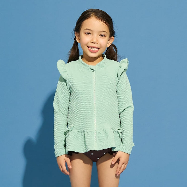 日本童裝 Ly# mine 防UV 泳衣外套 100-130cm 女童款 夏季 夏日玩水泳衣特輯