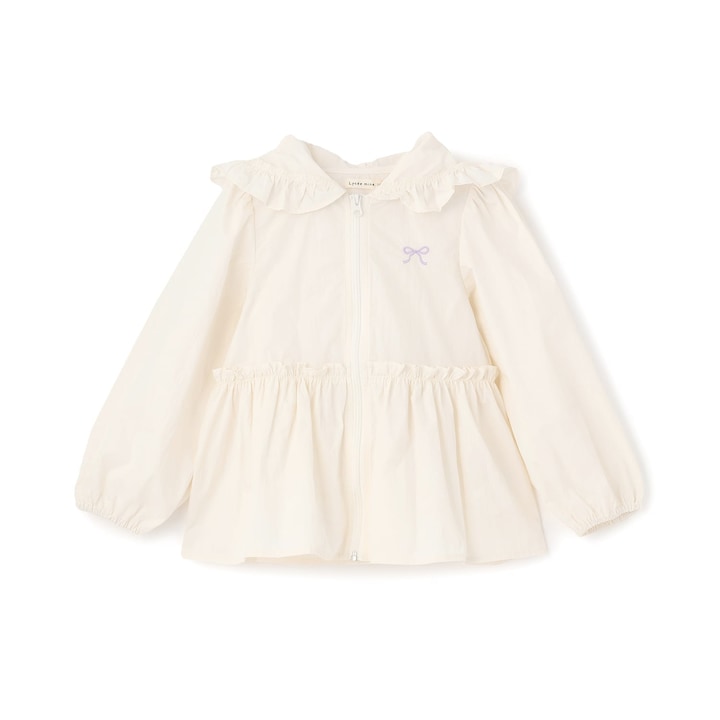 日本童裝 Ly# mine 防UV 荷葉邊拉鍊連帽外套 100-150cm 女童款 夏季 OUTERWEAR